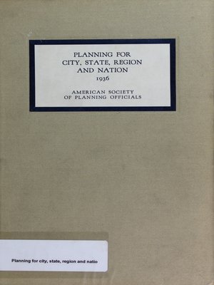 cover image of Planning for City, State, Region, and Nation: Proceedings of the Joint Conference on Planning